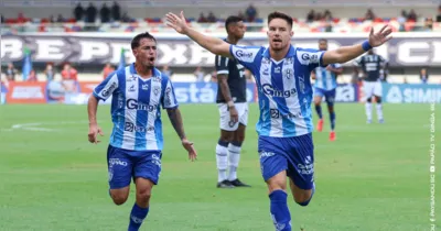 Caio Mello comemora o primeiro gol bicolor no Re-Pa 782, pela decisão do Parazão 2026.