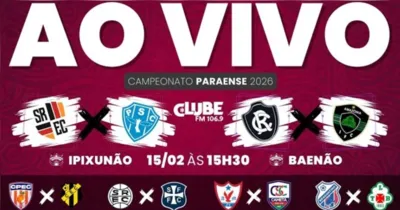 Tem Jogo no DOL e na Clube acompanham neste domingo (15) a rodada decisiva do Parazão 2026, com Remo no Baenão em busca da liderança e Paysandu disputando vaga na próxima fase em confronto direto contra o Santa Rosa.