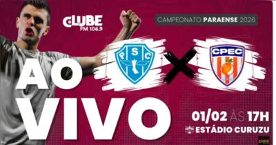 Paysandu x Capitão Poço se enfrentam neste domingo (1º), às 17h, pela segunda rodada do Campeonato Paraense 2026.