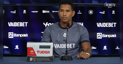 Lateral direito do Clube do Remo, João Lucas, em coletiva.