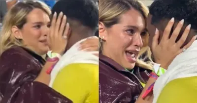 Ao fim do confronto, Endrick foi recebido por Gabriely Miranda em campo, visivelmente emocionado.