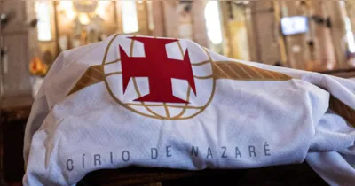 Vasco presta homenagem ao Círio de Nazaré com imagens na Basílica Santuário de Nazaré antes de duelo contra o Paysandu pela Copa do Brasil.