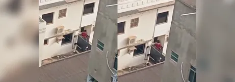 Imagem ilustrativa da imagem VÍDEO: Casal é flagrado fazendo sexo na escadaria de fórum