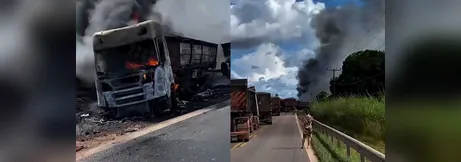 Imagem ilustrativa da imagem VÍDEO: acidente na PA-150 deixa morto após colisão entre carretas