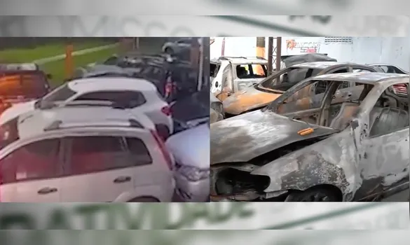 Imagem ilustrativa da imagem Vídeo: incêndio em loja de carros pode ter gerado prejuízo de até R$ 700 mil