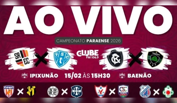 Tem Jogo no DOL e na Clube acompanham neste domingo (15) a rodada decisiva do Parazão 2026, com Remo no Baenão em busca da liderança e Paysandu disputando vaga na próxima fase em confronto direto contra o Santa Rosa.