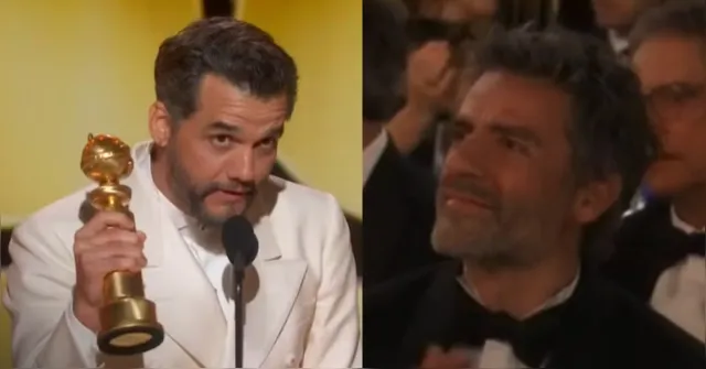 Imagem ilustrativa da notícia Caras e bocas de Oscar Isaac após vitória de Wagner Moura viraliza