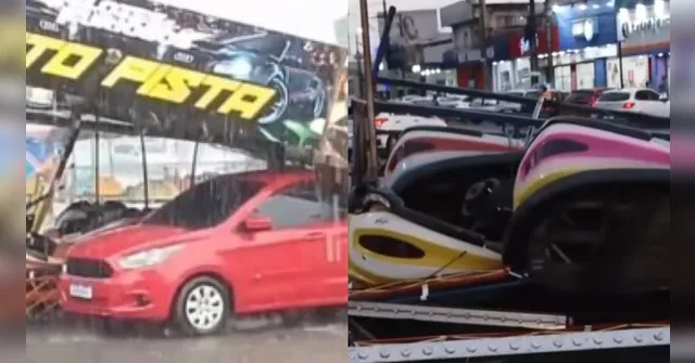 Imagem ilustrativa da notícia VÍDEO: Caminhão destrói brinquedo em parque na praça de Marituba