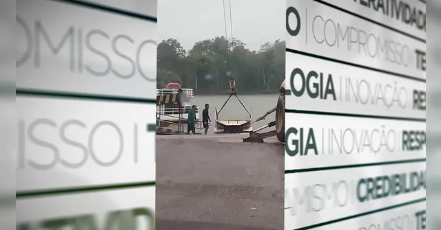 Imagem ilustrativa da notícia VÍDEO: Caçamba cai em rio durante travessia em Colares