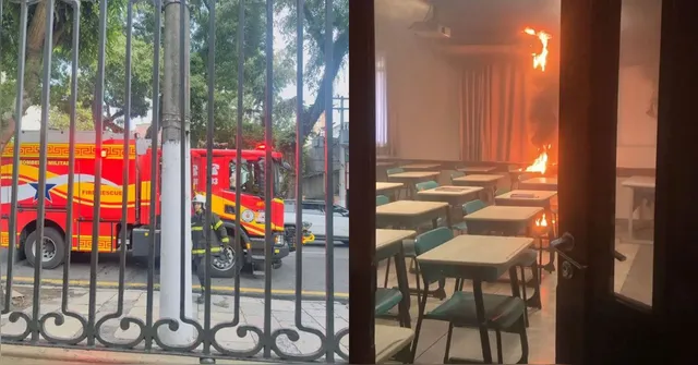 Imagem ilustrativa da notícia Incêndio atinge sala de aula do Colégio Marista em Belém