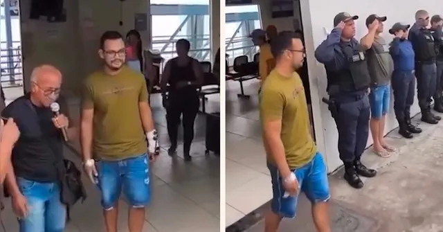 Imagem ilustrativa da notícia VÍDEO: Guarda municipal sobrevivente de ataque em Portel é homenageado