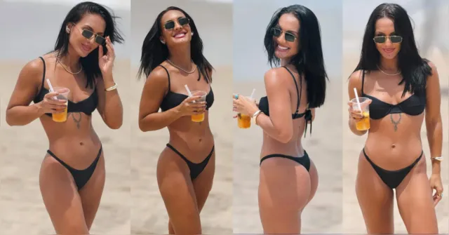 Imagem ilustrativa da notícia Maxiane posa de biquíni em praia do Recife e boa forma impressiona