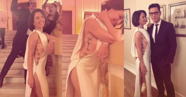 Imagem ilustrativa da notícia Tatuagem polêmica e decotão: o look ousado de Marjorie Estiano