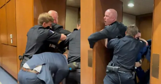 Imagem ilustrativa da notícia Seguranças quebram braço de manifestante no Senado dos EUA 