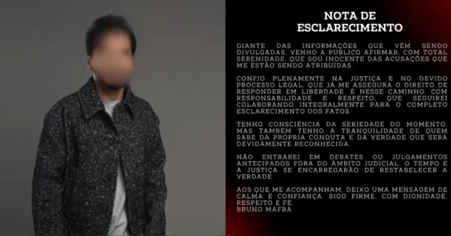 Imagem ilustrativa da notícia “Sou inocente”, diz cantor Bruno Mafra após ser condenado por estupro das filhas