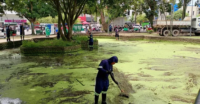 Imagem ilustrativa da notícia Limpeza na Praça Dom Pedro II recolhe 80 toneladas de lixo