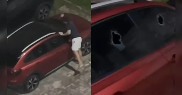 Imagem ilustrativa da notícia Confusão termina com carro danificado em condomínio de Ananindeua