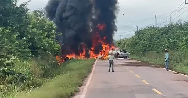 Imagem ilustrativa da notícia Explosão de carretas deixou um morto e um ferido no Moju