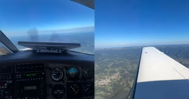 Imagem ilustrativa da notícia Vídeo: piloto grava momentos antes da queda de avião no RS