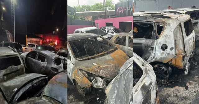 Imagem ilustrativa da notícia VÍDEO: incêndio destrói mais de 10 veículos em loja de Ananindeua