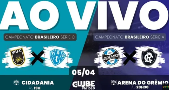 Imagem ilustrativa da imagem Tem jogo no DOL e na Clube: ouça Grêmio x Remo