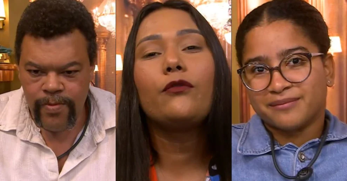 Participantes discutem durante o Sincerão do BBB 26, dinâmica que provocou confrontos diretos entre os emparedados na véspera da eliminação.