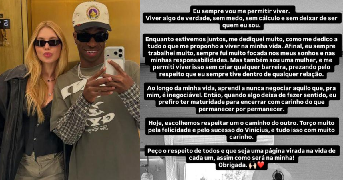 Virginia Fonseca e Vinicius Júnior assumiram o namoro em outubro de 2025 e movimentaram as redes sociais desde o início da relação.