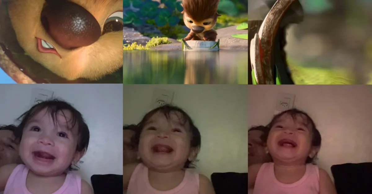 Aurora, bebê de Macapá, no Norte do Brasil, viralizou ao reagir com gargalhadas ao assistir ao filme “Como Mágica”, da Netflix.