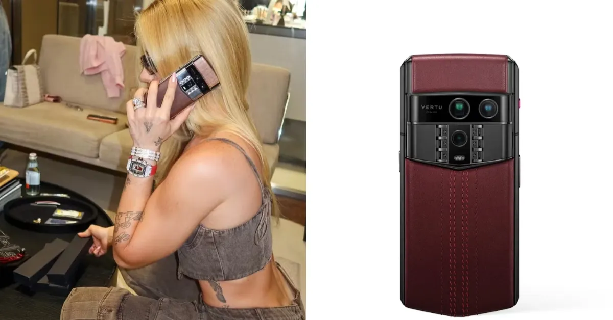 Virginia Fonseca apareceu usando celular de luxo da marca britânica Vertu