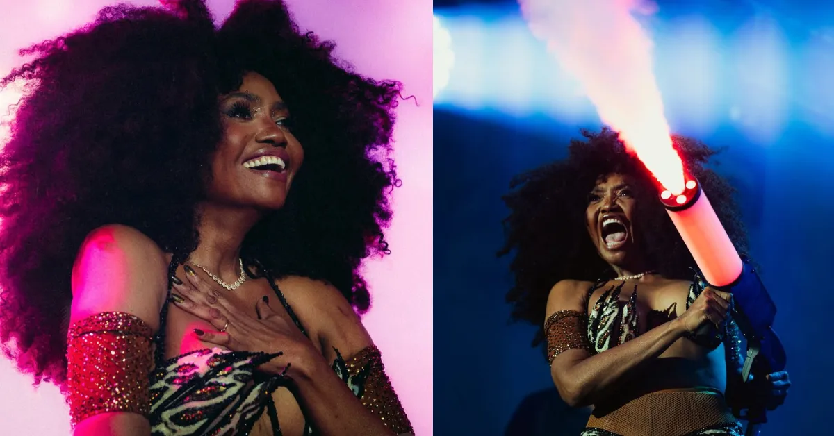 A cantora paraense Gaby Amarantos durante apresentação da turnê “Rock Doido” no Vivo Rio, no Rio de Janeiro.