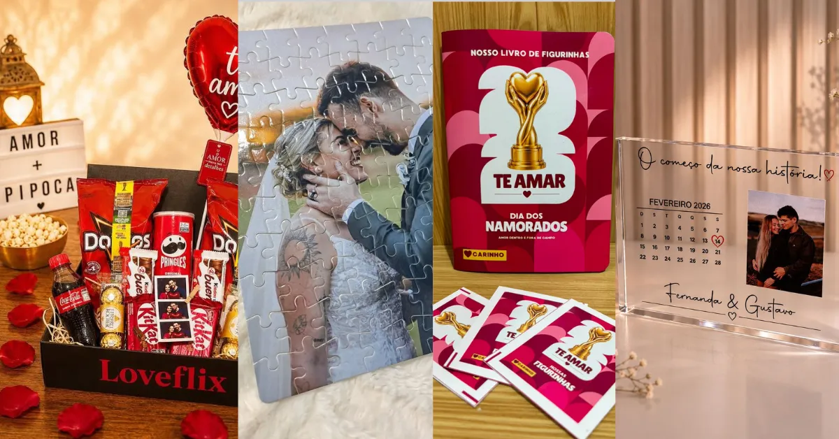 Quadros personalizados, cestas gourmet e kits românticos estão entre as opções mais procuradas para o Dia dos Namorados.