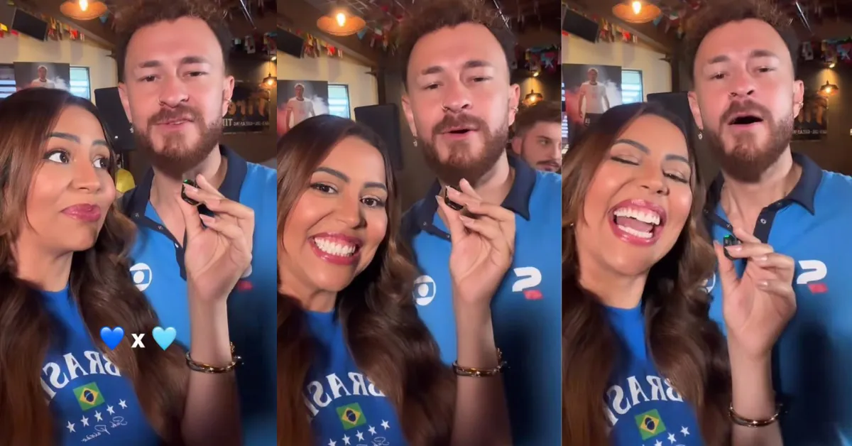 Durante uma gravaçãp em um bar brasileiro de Newark, em New Jersey, a paraense Samara Castro colocou o jornalista esportivo Fred em uma divertida saia justa ao perguntar se ele prefere Remo ou Paysandu.