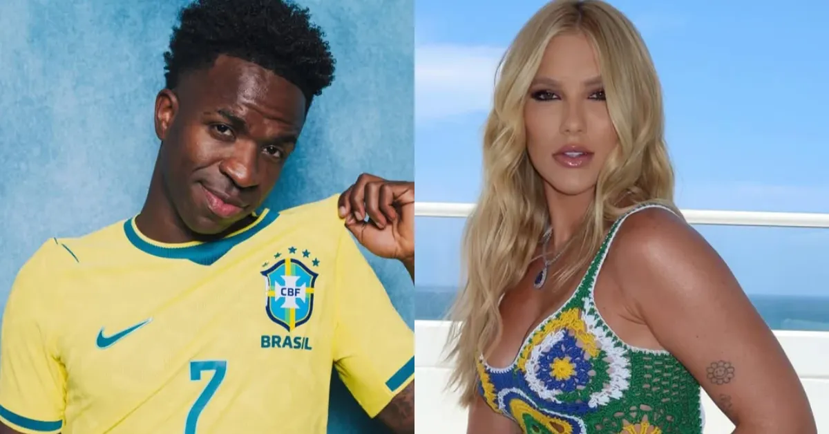 Virginia Fonseca publicou fotos com look em crochê nas cores da Seleção e recebeu interação de Vini Jr. no Instagram.