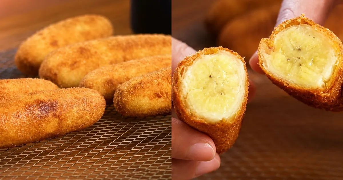 O diferencial da banana à milanesa está em um empanamento feito em etapas