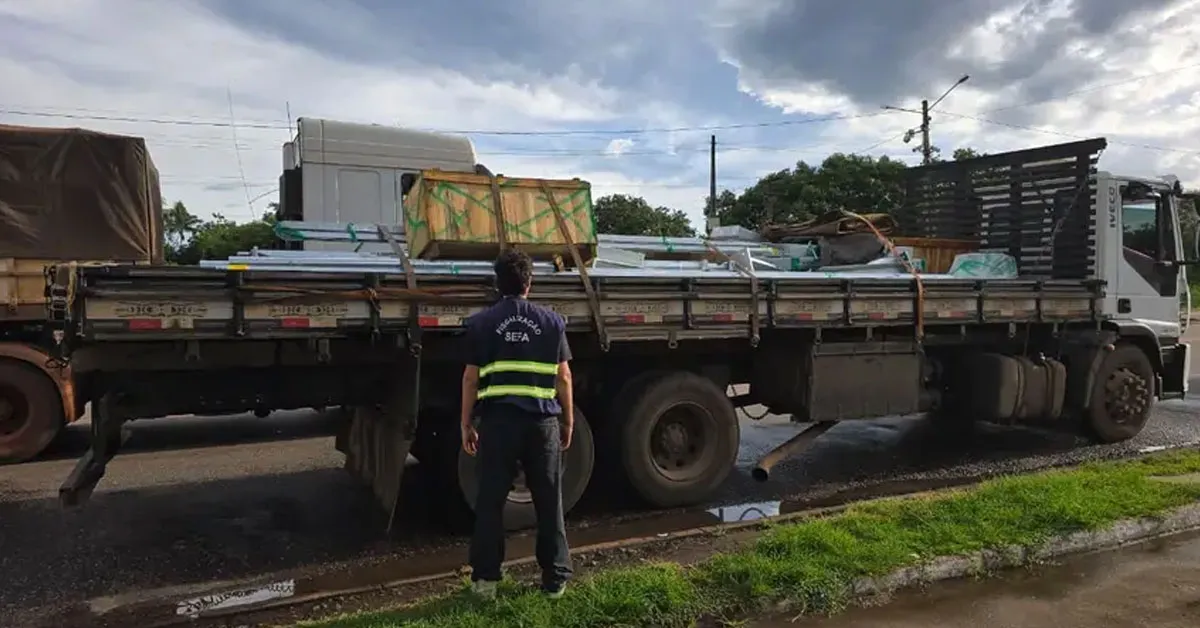 Sefa flagrou carga, com irregularidade fiscal, vinda da cidade paranaense de Pinhais com destino a municípios do Pará