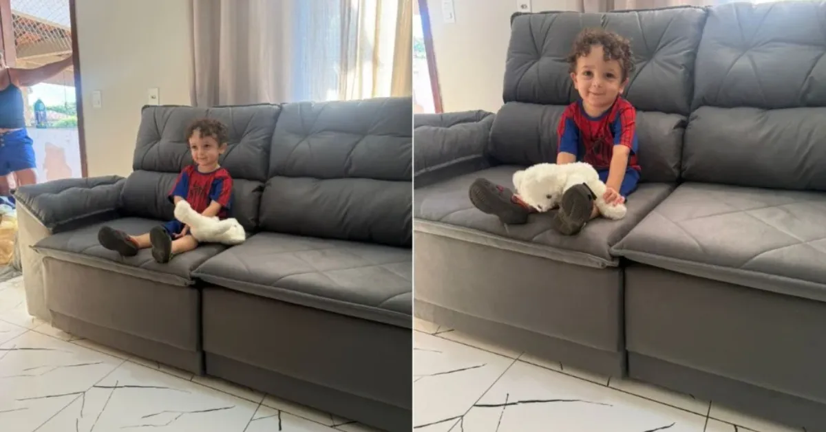 Matias, de apenas 2 anos, usou o celular da mãe durante um almoço de família e acabou comprando um sofá pela internet.