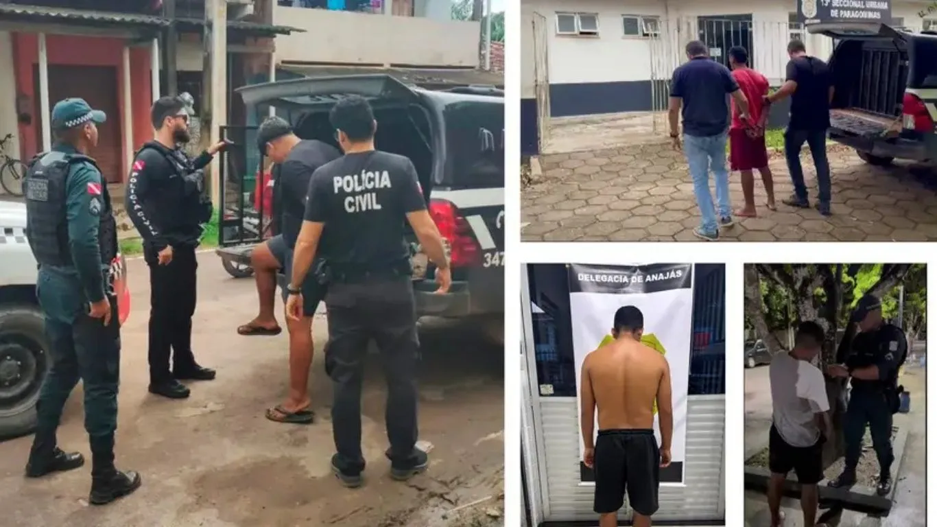 As forças de segurança do Pará realizaram uma série de prisões em flagrante em seis municípios diferentes