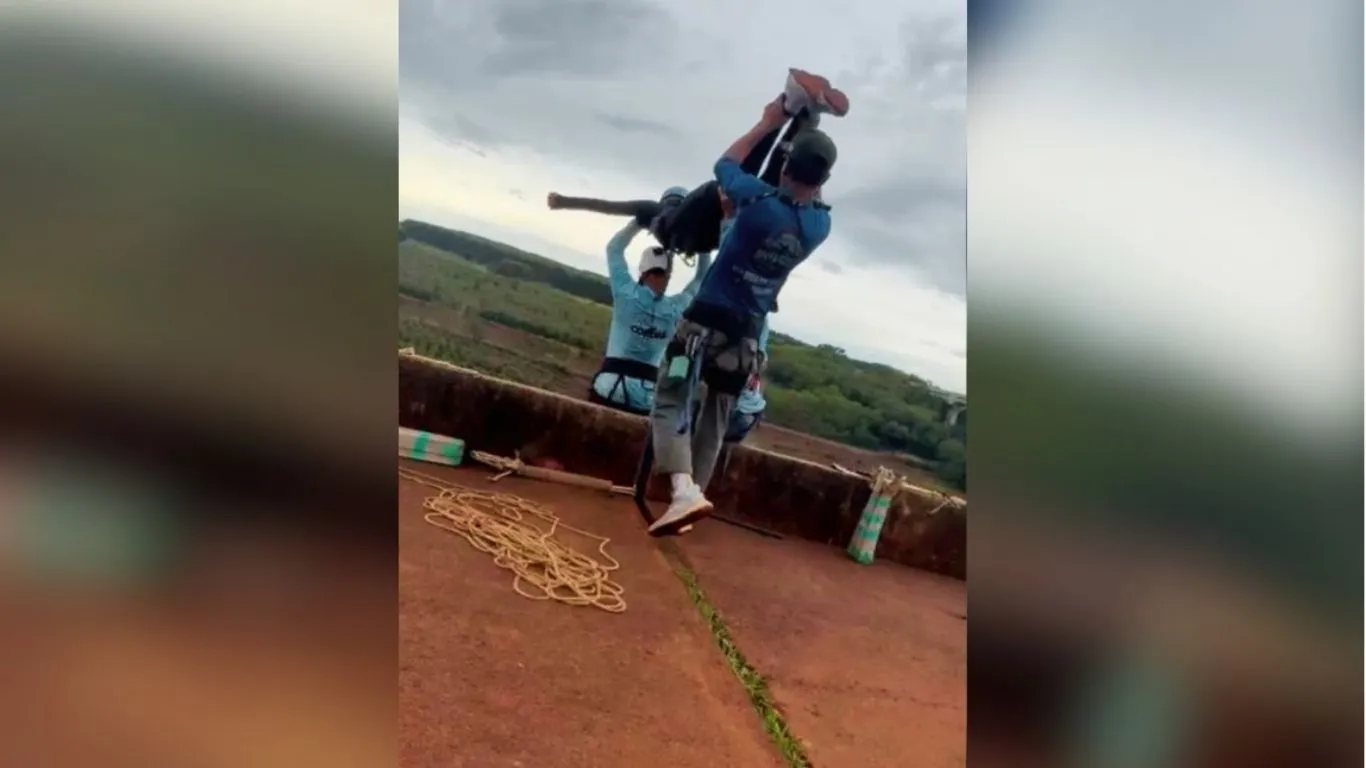 Estrutura da Trilha da Ponte do Esqueleto, local conhecido pela prática de esportes radicais e marcado por histórico de acidentes graves no interior paulista.