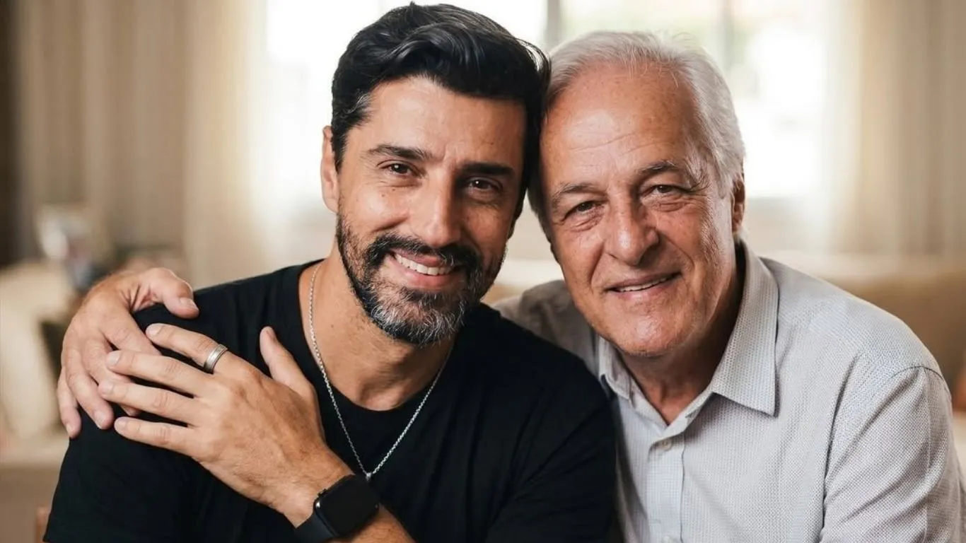 Em uma publicação marcada pelo tom poético, Alberto Cowboy compartilhou uma fotografia ao lado do familiar.