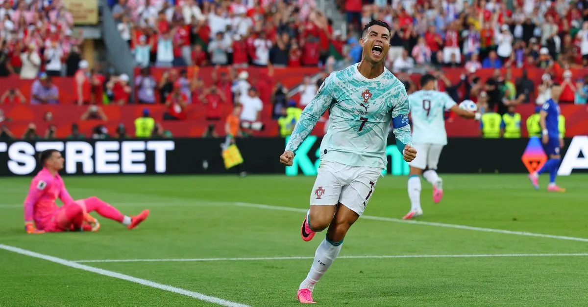 Cristiano Ronaldo alcançou a marca histórica de fazer o primeiro gol em mata-mata de Copa do Mundo.