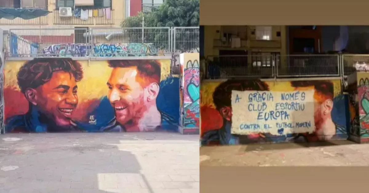 A frase usada no vandalismo é um lema recorrente entre torcedores do Club Esportiu Europa.