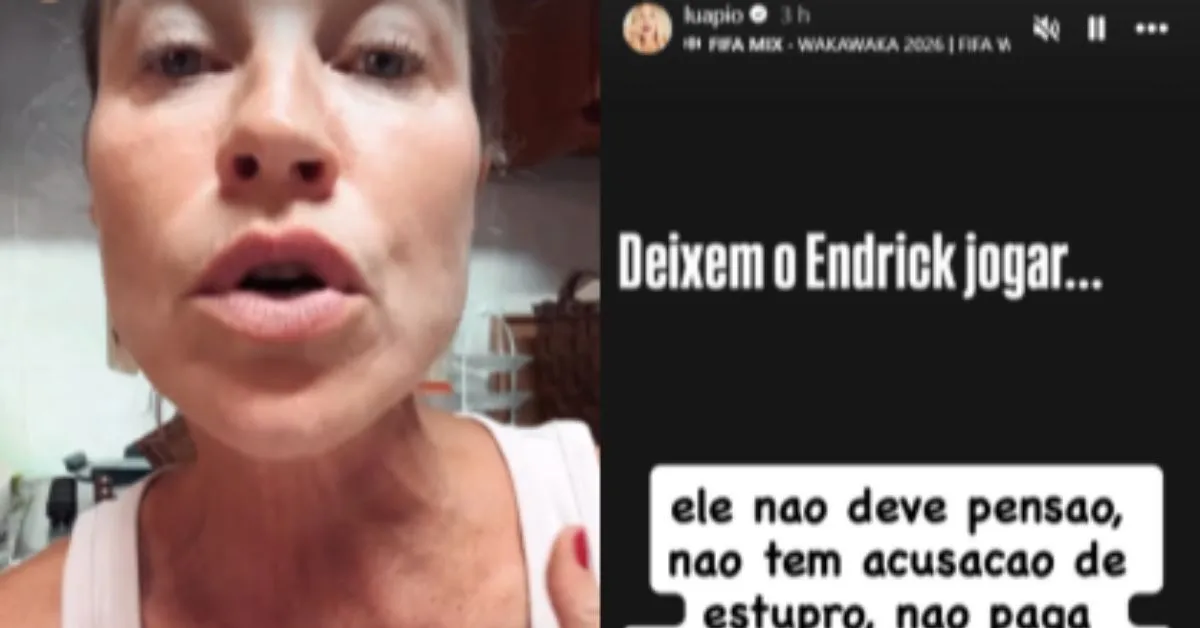 Atriz comparou Neymar e Endrick em  publicação feita nos stories do Instagram.