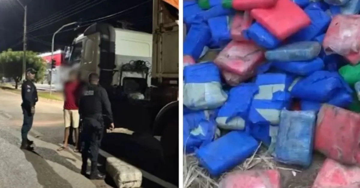 Policiais encontraram a droga após abordagem ao motorista do caminhão