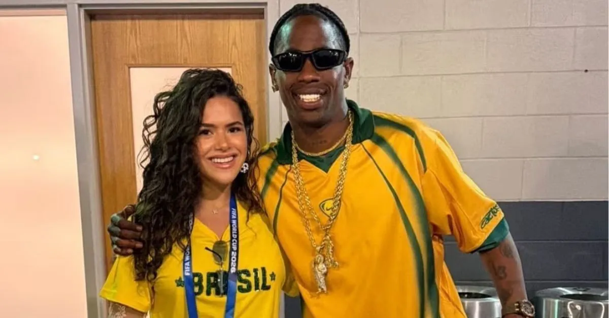 Maísa teve seu momento tiete ao encontrar o rapper Travis Scott