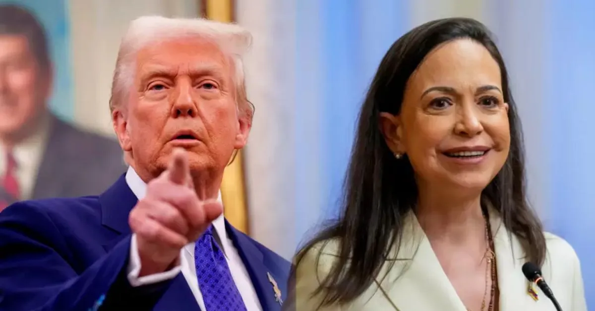 María Corina Machado queria ir à Venezuela, mas foi barrada pelo presidente norte-americano