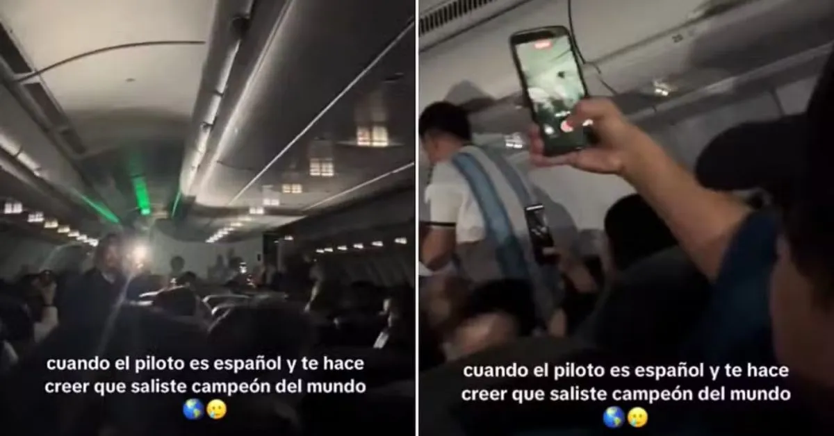Os aregntinos chegaram a comemorar o título em pleno voo, mas foi uma pegadinha do piloto espanhol.