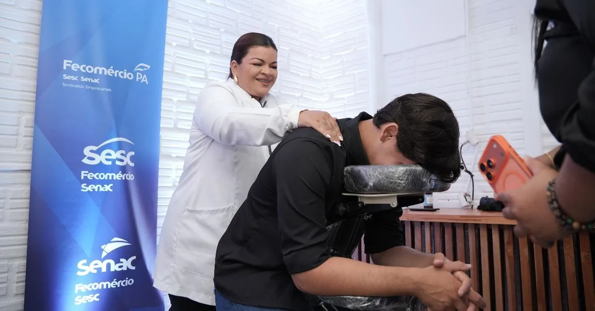 Estande do Sesc na Expo Polo Carajás oferece atividades de lazer, saúde e orientação ao público durante a feira em Redenção.