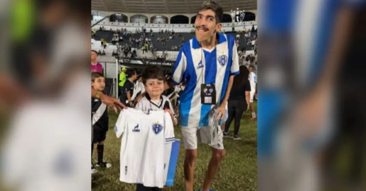 Menino Gui gravou um vídeo desejando força e pronta recuperação a Pampam, torcedor do Paysandu ferido em atropelamento em Belém.