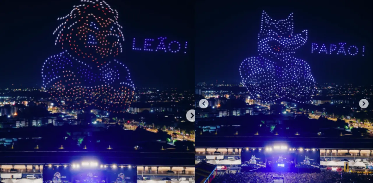 Entre as imagens exibidas estavam a os mascotes da dupla Re-Pa.