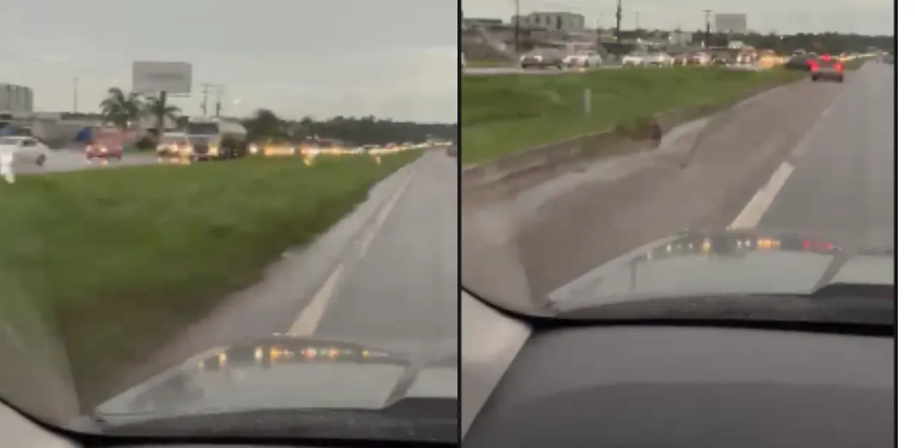 Nas imagens registradas no local, é possível ver os carros passando normalmente, sem filas longas ou lentidão.